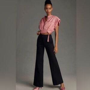 Maeve by Anthropologie Black Wide Leg Pants Size 14 Stretchy Soft